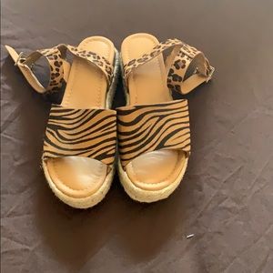 Zebra and Cheetah Print sandals